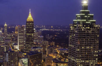 Downtown Atlanta Sheraton at night