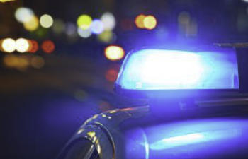 blue lights on a police car