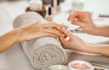 Treatment at a nail salon.